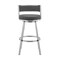 Armen Living Roman 26" Gray Faux Leather and Brushed Stainless Steel Swivel Bar Stool LCRMBABSGR26 - alternate 7